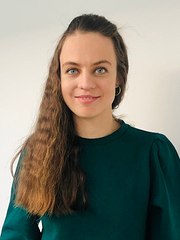 This is a portrait of Britta Rackow